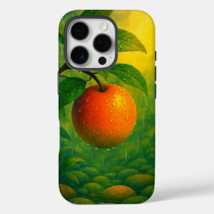 Coque iPhone 16 Pro Orange Fruit Rainy Nature