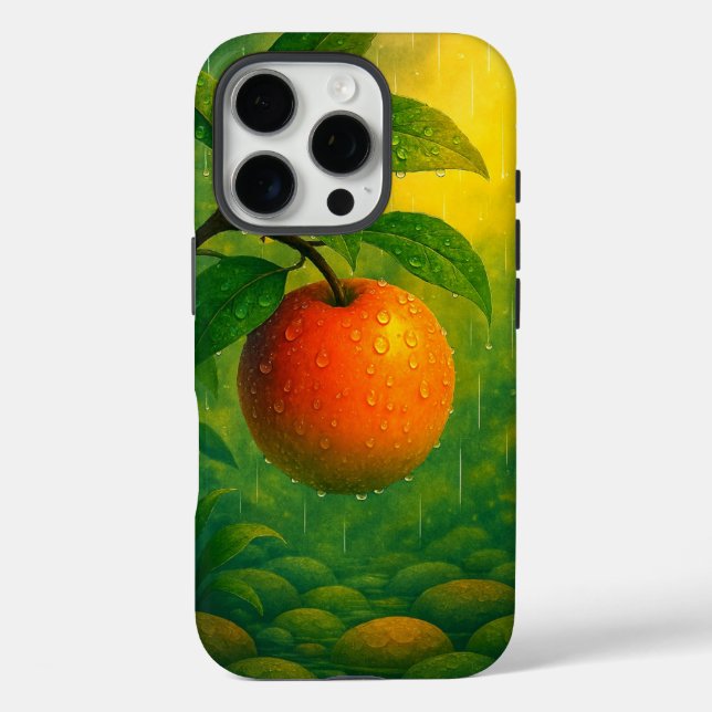 Coques Case-Mate iPhone Orange Fruit Rainy Nature (Verso)