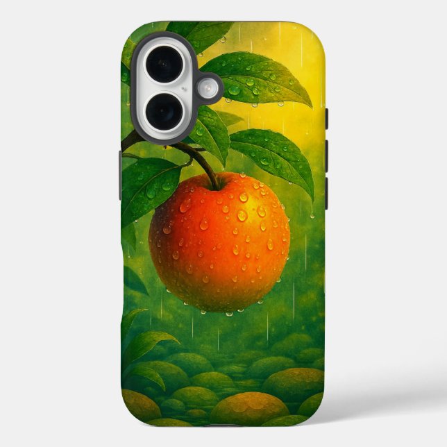 Coques Case-Mate iPhone Orange Fruit Rainy Nature (Verso)