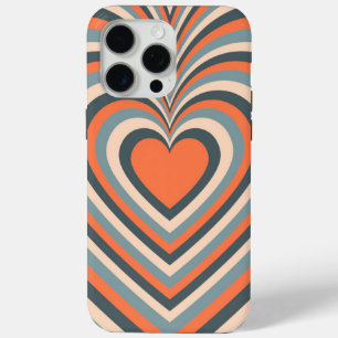 Coque Case-Mate iPhone Orange Grey Hypnotique Motif d'amour du coeur