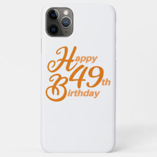 Case-Mate iPhone Case Orange Happy 49e Anniversaire texte cursif