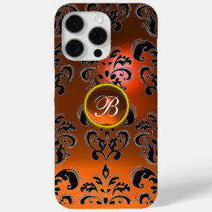 COQUE Case-Mate iPhone ORANGE JAUNE BLACK DAMASK MONOGRAM DE PIERRE
