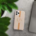 Coque Case-Mate iPhone Orange | Monogramme à rayures chics<br><div class="desc">Améliorez votre style quotidien avec l'orange | Chic Stripes Monogram Téléphone Case, où l'élégance rencontre l'expression personnelle. Ce coque présente un monogramme joliment conçu avec des initiales serif audacieuses et classiques, affichées en évidence au centre, avec votre nom élégamment écrit ci-dessous. La combinaison de teintes orange douce et de rayures...</div>