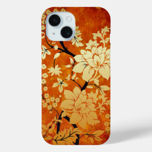 Coque Case-Mate iPhone Orange, or et noir Floral Oriental Design