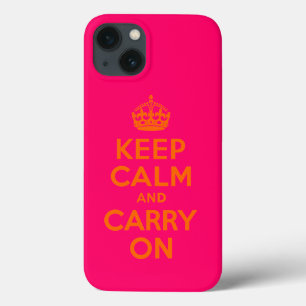 Coque Case-Mate iPhone Orange rose Gardez le calme et continuer