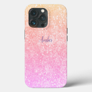 Case-Mate iPhone Case Orange Rose Pailleté Élégant Personnalisé
