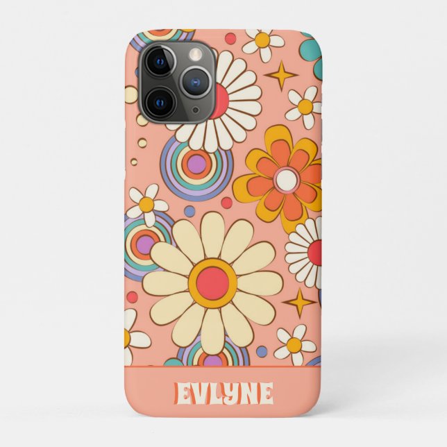 Coques Case-Mate iPhone Orange rose rose rétro Super Floral tendance (Dos)