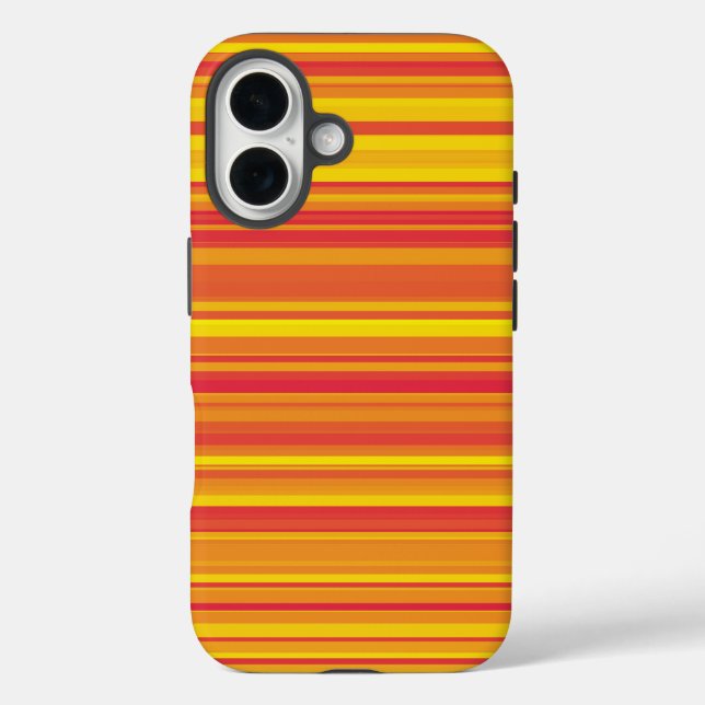 Coques Case-Mate iPhone Orange rouge jaune rayures (Verso)