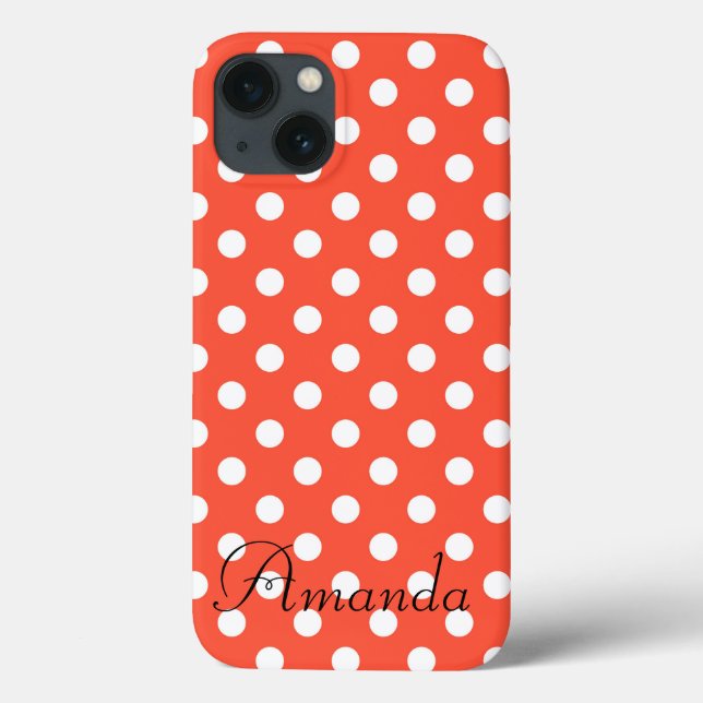 Coques Case-Mate iPhone Orange, Rouge, pois terracotta   (Verso)