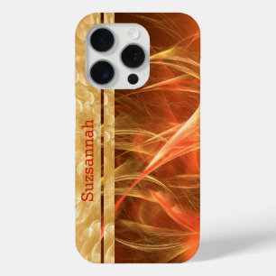 Coque Case-Mate iPhone Orange Streaks Champagne Bubbles Nom personnalisé