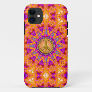 Coque Case-Mate iPhone Orange super de mandala d'énergie de paix + iPhone