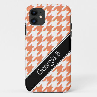 Coque Case-Mate Pour iPhone Orange & White Houndstooth personnalisé iPhone 5 C