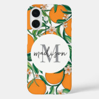 Oranges d'été tendance Motif de fleurs d'agrumes