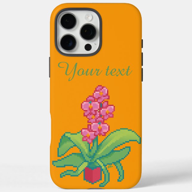 Coques Case-Mate iPhone Orchidée, orchidée, pixel art (Verso)