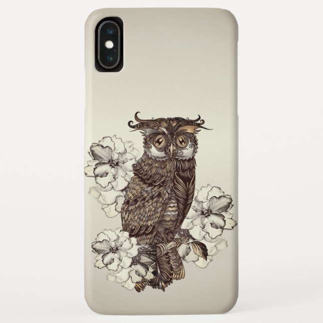 Coques Case-Mate iPhone Orchidées à la crème de chouette dorée (Dos)
