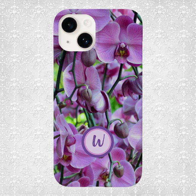 Coques Case-Mate iPhone Orchidées et vignes pourpres avec nom (Créateur téléchargé)