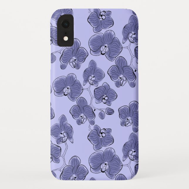 Coques Case-Mate iPhone Orchidées phalaenopsis à l'aquarelle sans couture  (Dos)