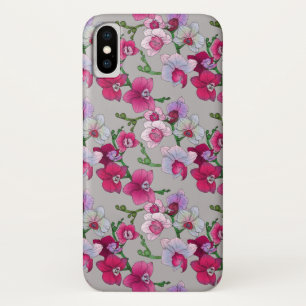 Coque iPhone X Orchidées Roses En Fleur