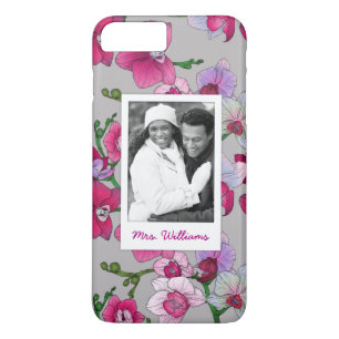 Coque iPhone 7 Plus Orchidées Roses En Fleur  Ajouter votre photo et v