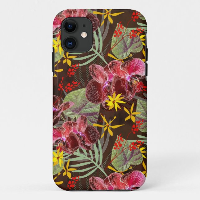 Coques Case-Mate iPhone Orchidées rouges. serviettes (Dos)