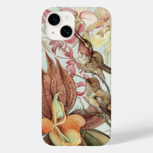 Coque Case-Mate iPhone Orchidées tropicales vintages, Fleurs et Colibris