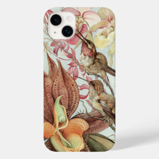 Coques Pour iPhone Orchidées tropicales vintages, Fleurs et Colibris