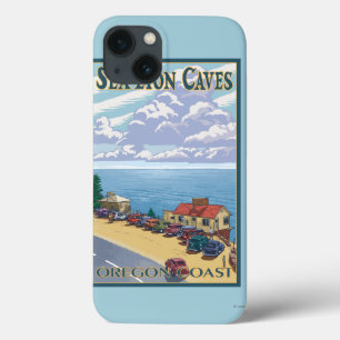 iPhone 13 Coque Oregon Sea Lion Caves Poster Vintage voyage