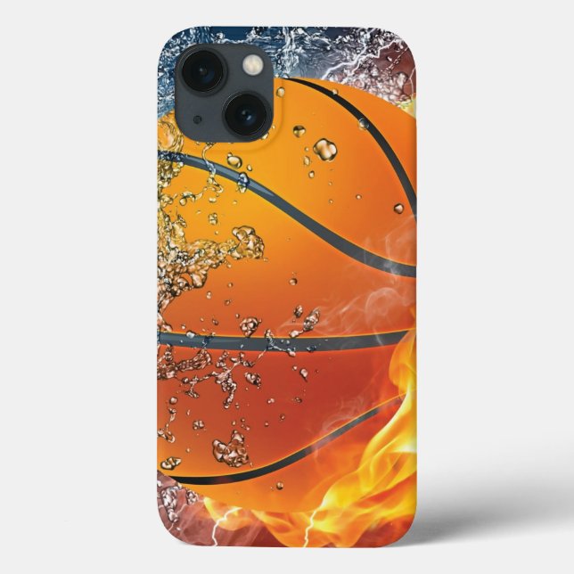 Coques Case-Mate iPhone oreiller de basketball en feu (Verso)