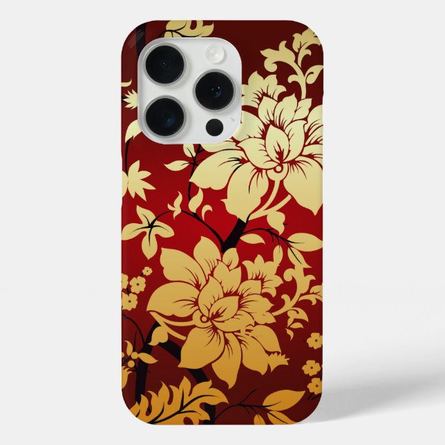 Coques Case-Mate iPhone Oriental Golden Flowers (Verso)