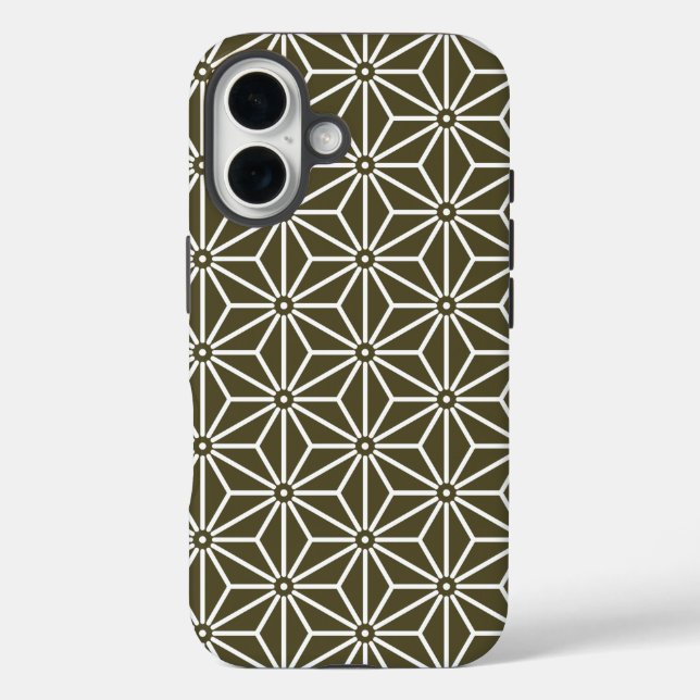 Coques Case-Mate iPhone Oriental Green Matsuba Asanoha Japon Motif (Verso)
