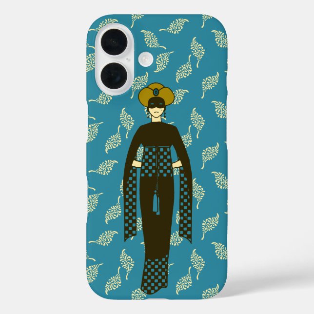 Coques Case-Mate iPhone Oriental Rouge foncé femme Turban Turquie Art Nouv (Verso)