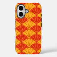 Oriental Rouge Jaune Kiku Chrysanthemum Mon Motif