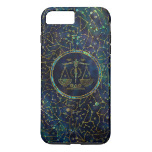 Coque iPhone 7 Plus Ormeau d'or de zodiaque de Balance sur la