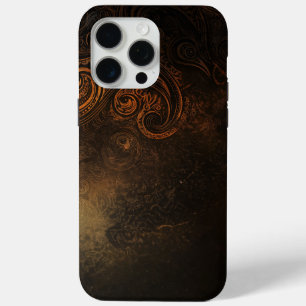 Coque Case-Mate iPhone 🖤 Ornamental Dark Gold Pattern - Luxurious & Intr