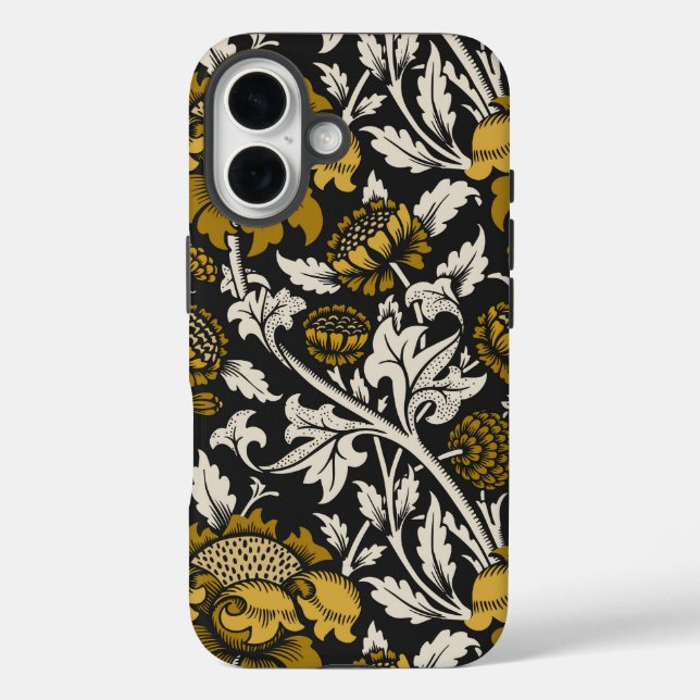 Coques Case-Mate iPhone Ornate floral pattern with large gold flowers  (Verso)