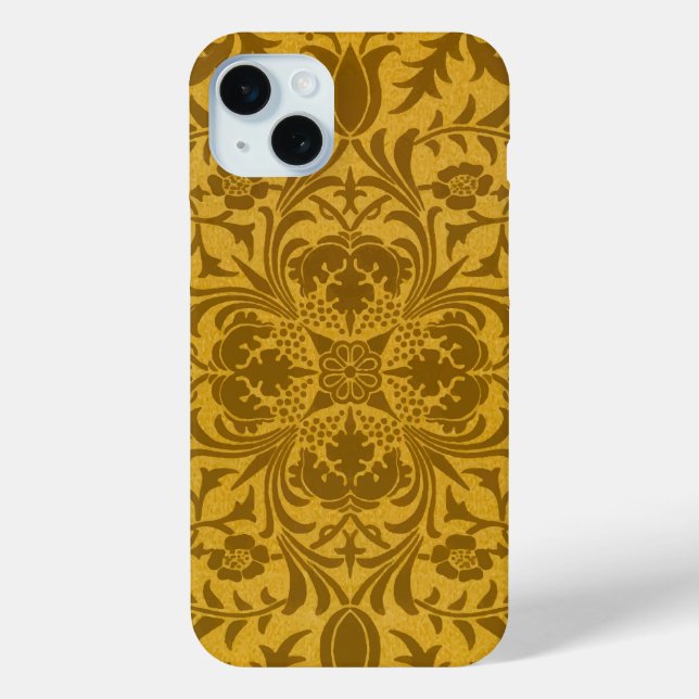 Coques Case-Mate iPhone Ornate gold floral pattern with symmetrical (Verso)