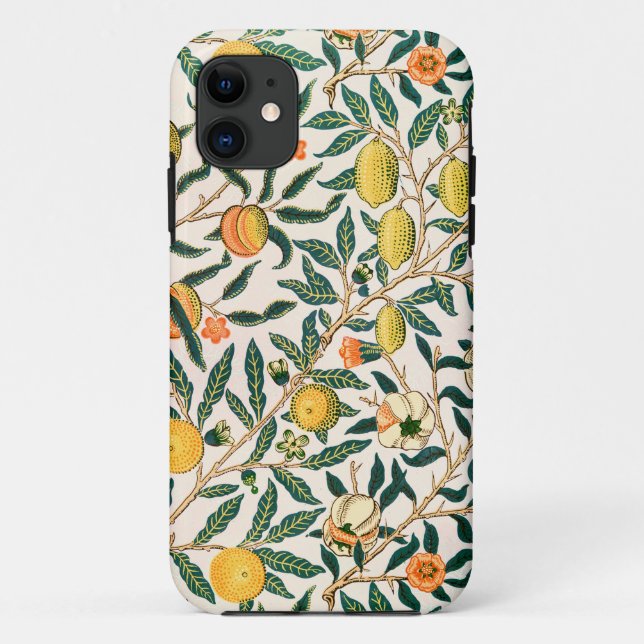 Coques Case-Mate iPhone Ornement blanc grenade de fruit William Morris (Dos)