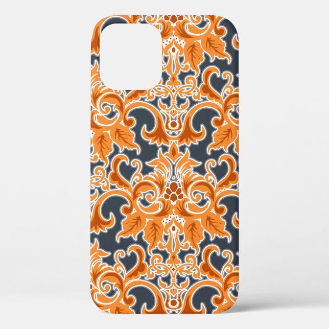 Coques Case-Mate iPhone Ornement bleu Jaune Arrière - plan sans couture Pa (Verso)