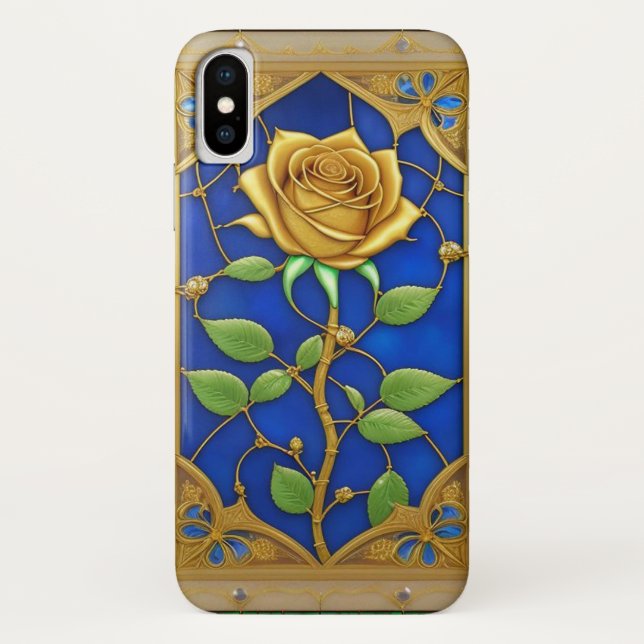 Coques Case-Mate iPhone Ornement Rose Dorée Artwork (Dos)