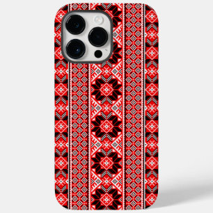 Coque Case-Mate iPhone Ornement traditionnel ukrainien ethnique rouge