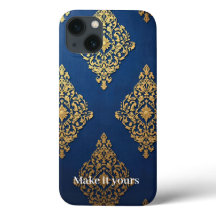 Ornemental Gold on Blue Phone Case - Ajouter un no