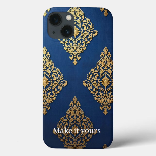 Coques Case-Mate iPhone Ornemental Gold on Blue Phone Case - Ajouter un no (Verso)