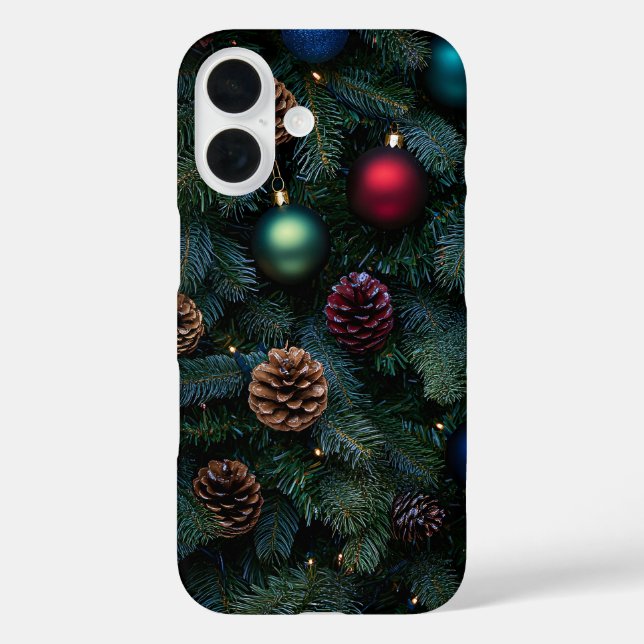 Coques Case-Mate iPhone Ornements de sapin de Noël élégants classiques (Verso)