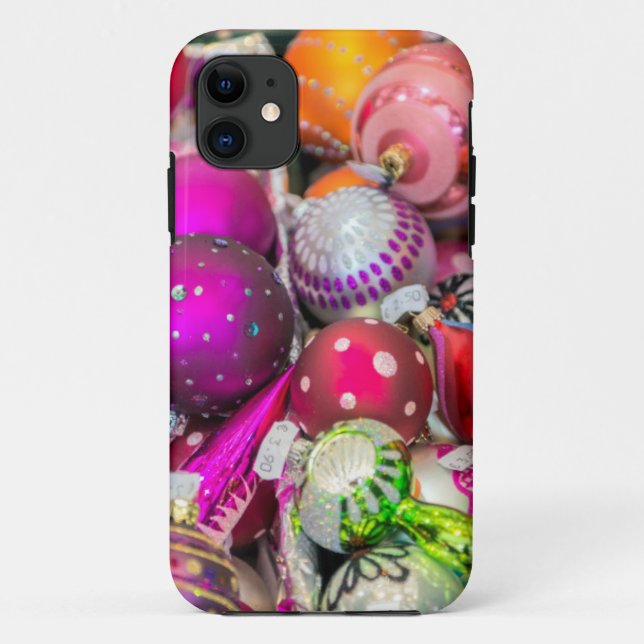 Coques Case-Mate iPhone Ornements de verre traditionnels au marché de Noël (Dos)