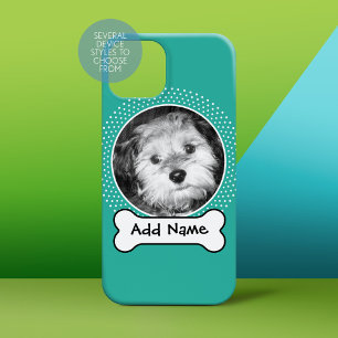 Coque Pour iPhone 14 Plus Os de chien et photo personnalisée pour animal de