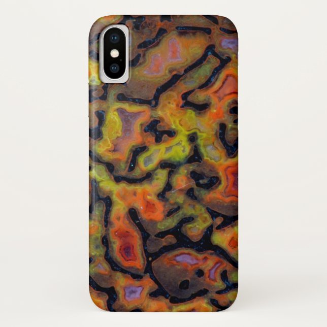 Coques Case-Mate iPhone Os de dinosaure pétrifié orange (Dos)
