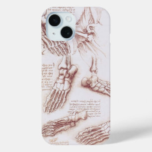 Coque Pour iPhone 15 Os de pied anatomiques humaines de Léonard de Vinc