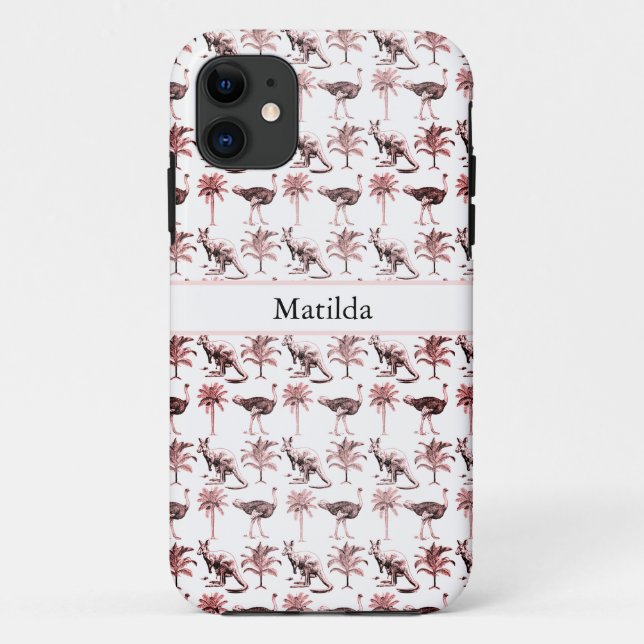 Coques Case-Mate iPhone Ostriches et kangourous, personnalisables (Dos)
