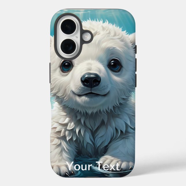 Coques Case-Mate iPhone Otterbox Bear pup assis sur la faune de l'iceberg (Verso)
