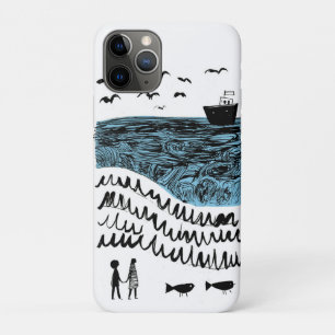 Case-Mate iPhone Case Où commence la mer Océan dessiné à la main